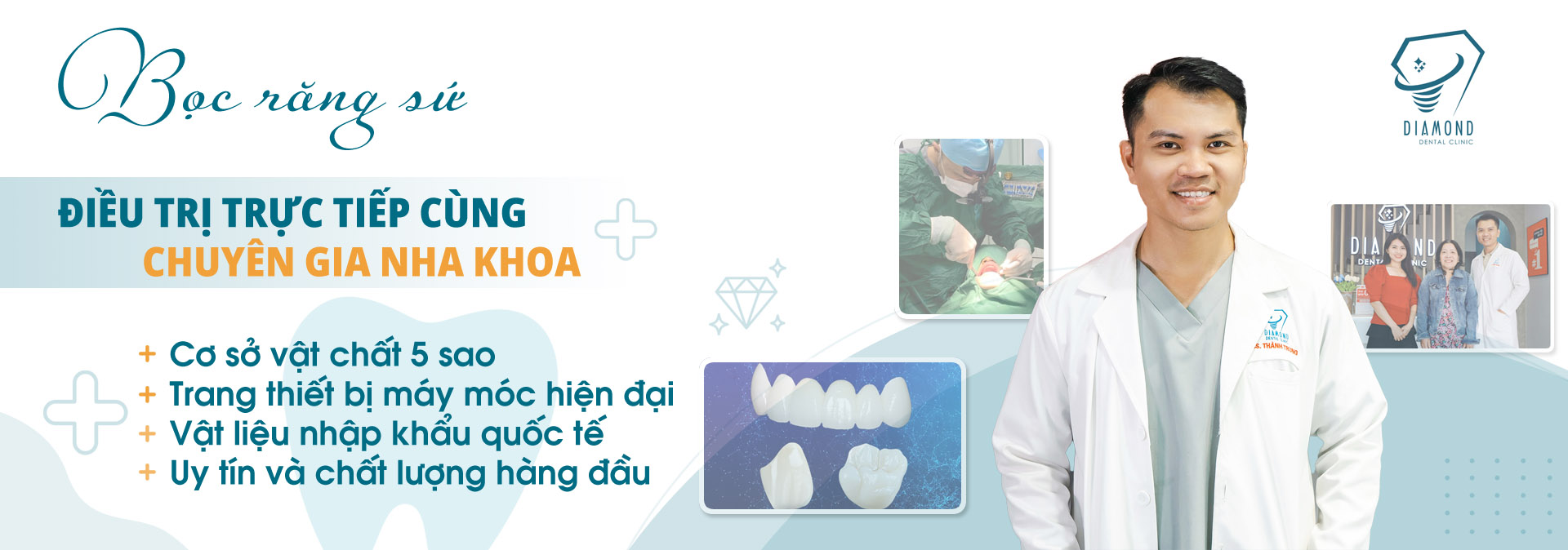 Dịch vụ bọc răng sứ tại Nha khoa Diamond Biên Hòa.