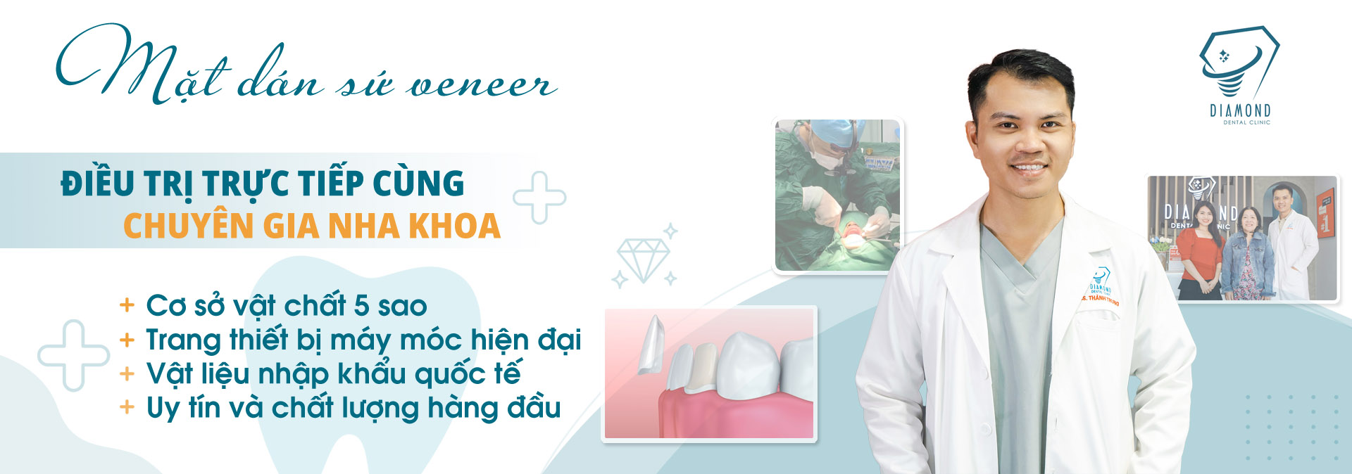dịch vụ làm/dán răng sứ veneer tại Nha khoa Diamond Biên Hòa.