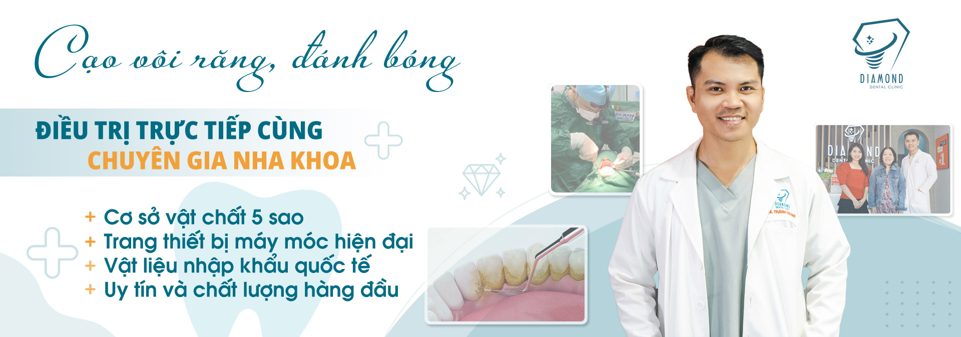 Dịch vụ cạo vôi răng, đánh bóng răng tại Nha khoa Diamond Biên Hòa.