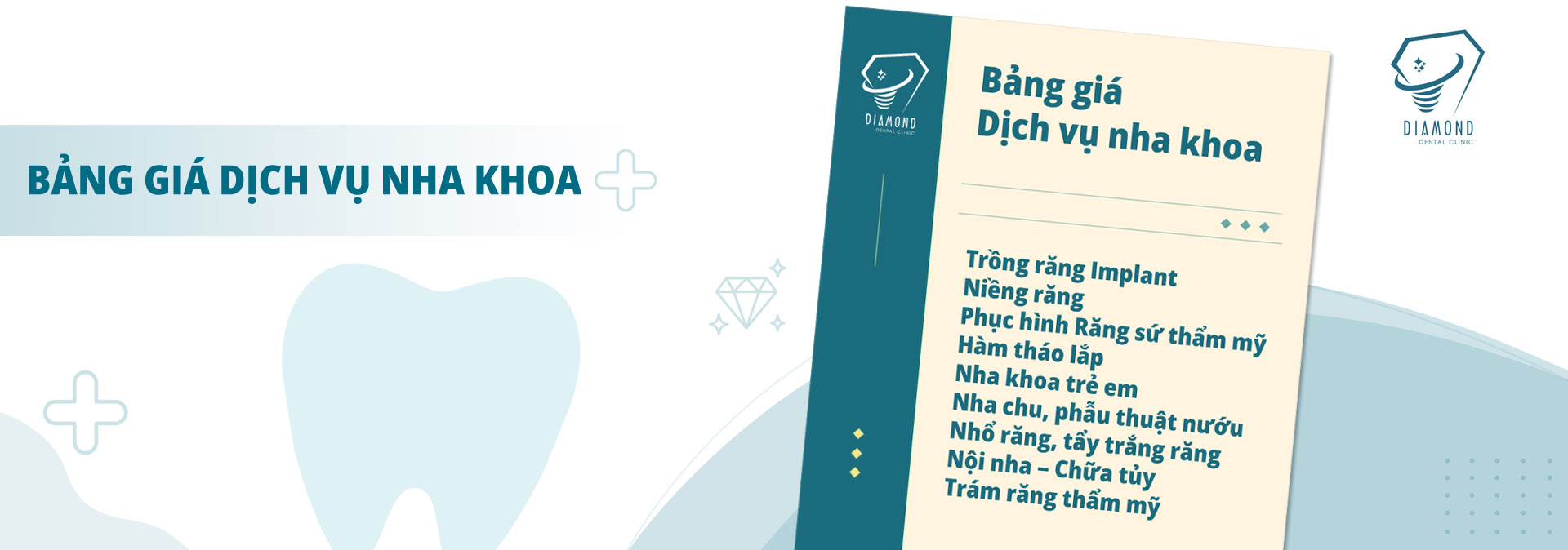 Bảng giá dịch vụ Nha khoa Diamond Biên Hòa.