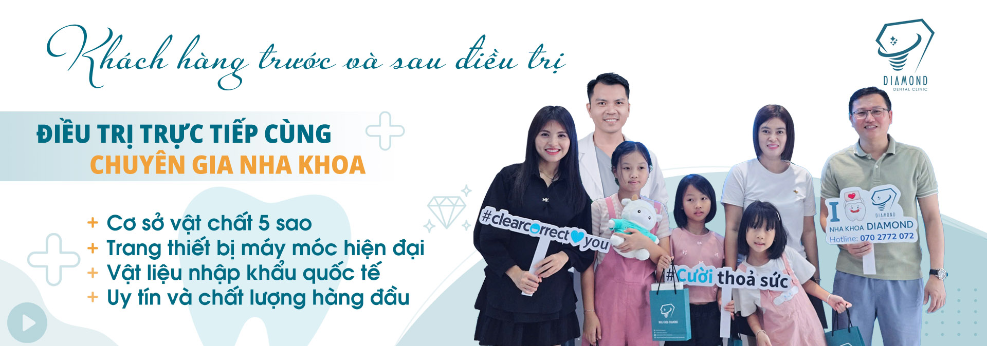 Khách hàng trước và sau khi điều trị tại Nha khoa Diamond Biên Hòa.