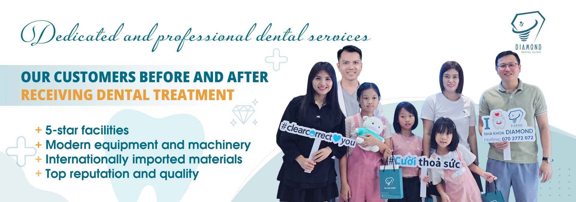 Our customers before and after receiving dental treatment.