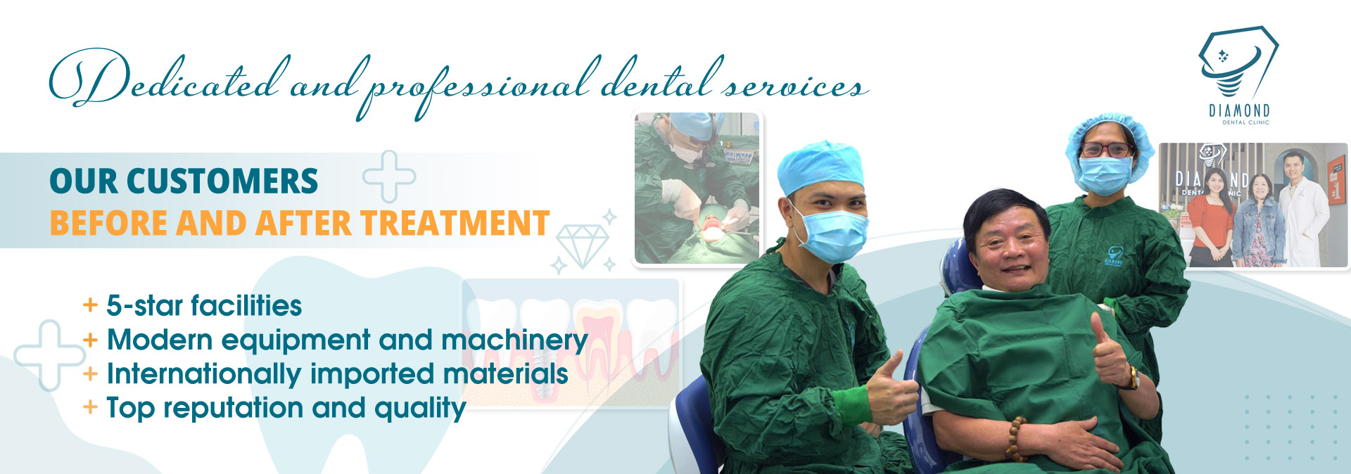 Photos: Our customers before and after receiving dental treatment.